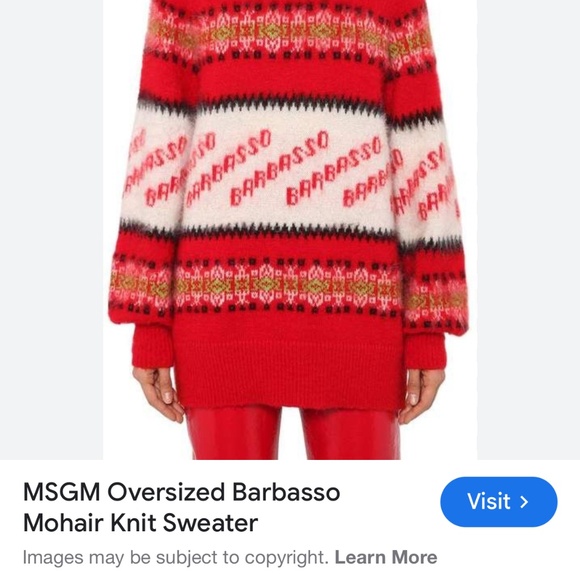 MSGM Oversized Barbasso Mohair Knit Sweater S - Picture 2 of 2